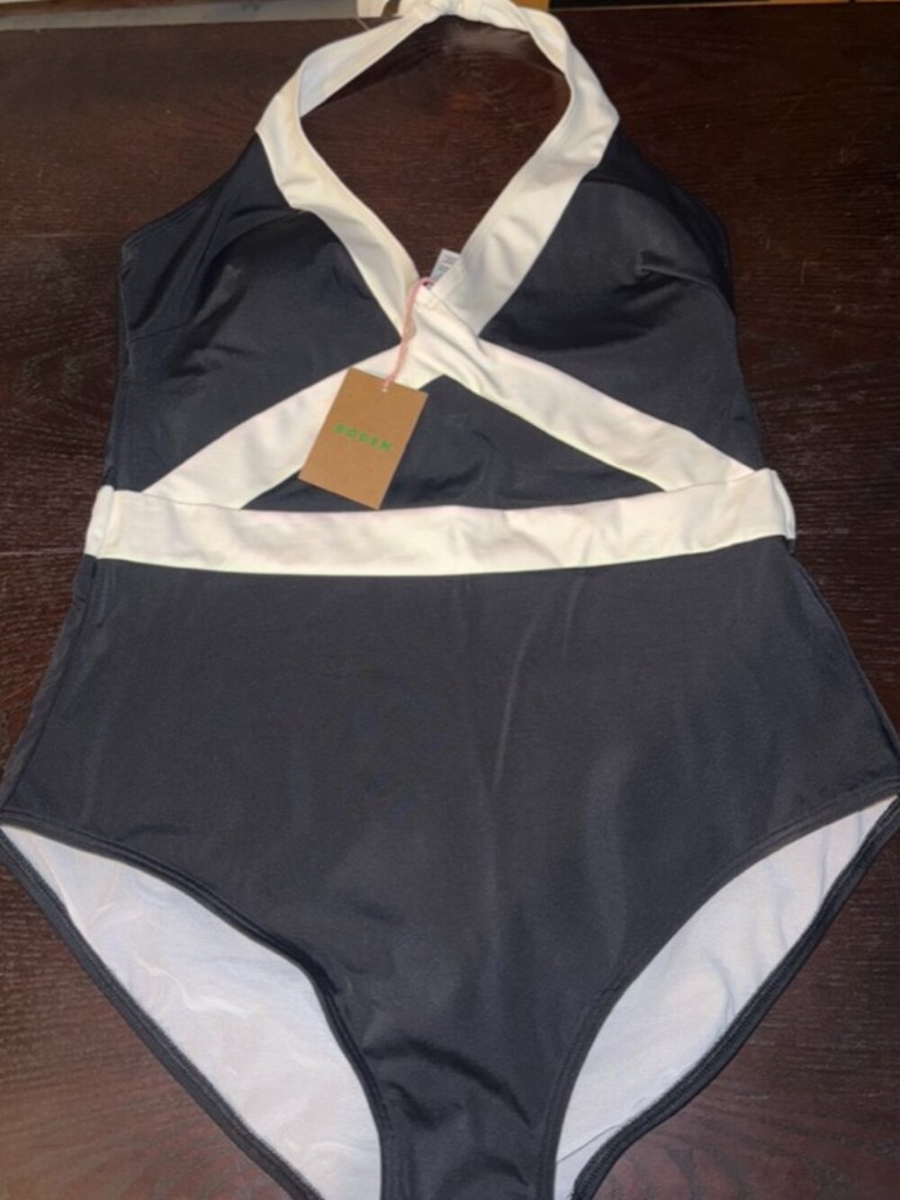 Boden Black & White One-Piece Swimsuit